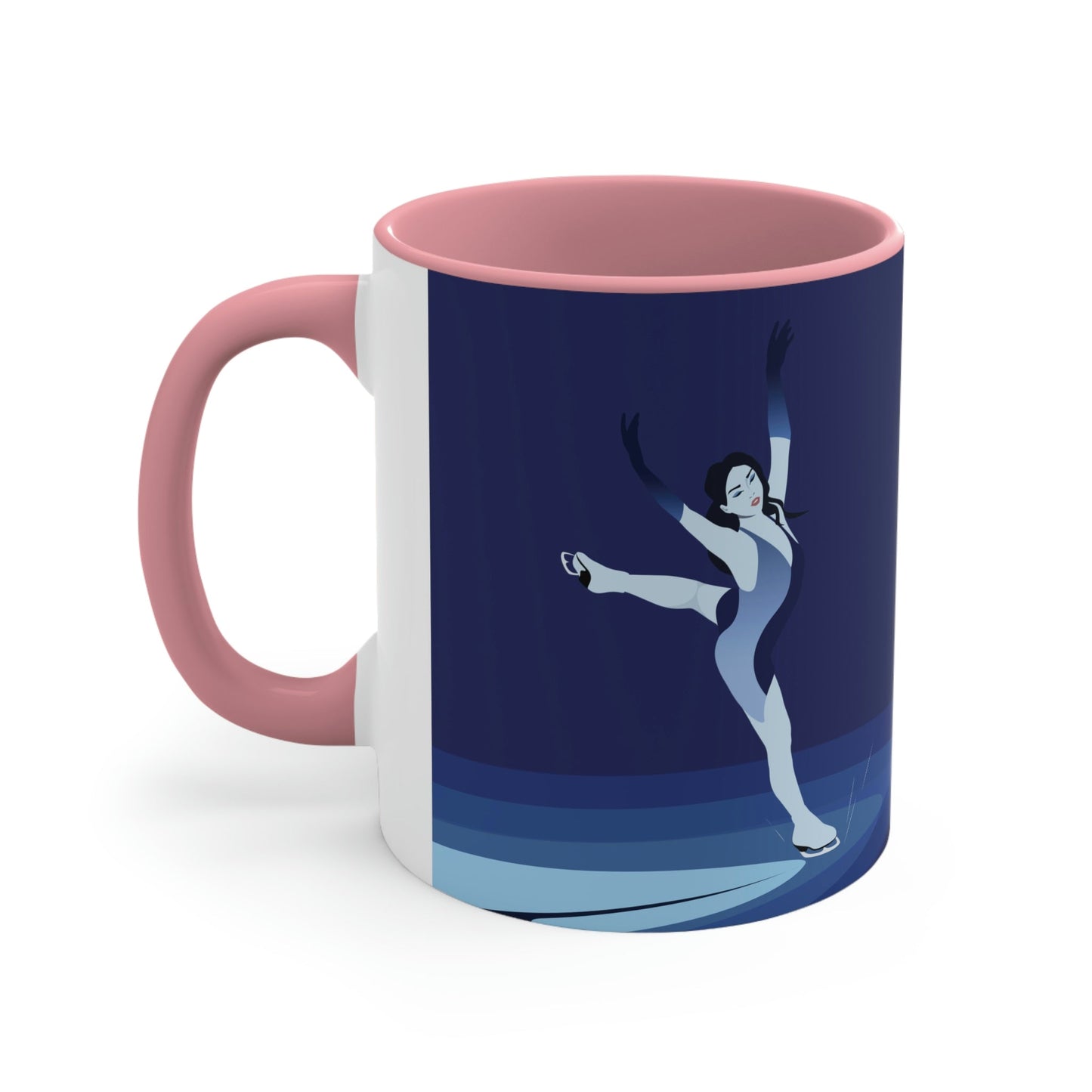 Woman Figure Skating Performance Minimal Sport Lovers Aesthetic Art  Classic Accent Coffee Mug 11oz Ichaku [Perfect Gifts Selection]