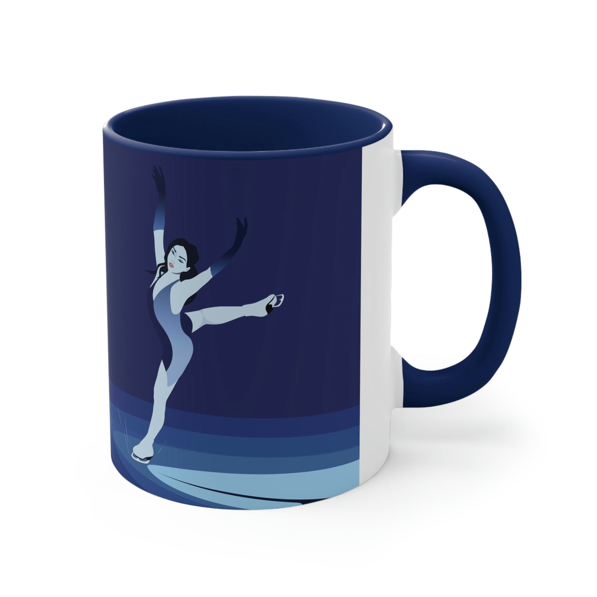 Woman Figure Skating Performance Minimal Sport Lovers Aesthetic Art  Classic Accent Coffee Mug 11oz Ichaku [Perfect Gifts Selection]