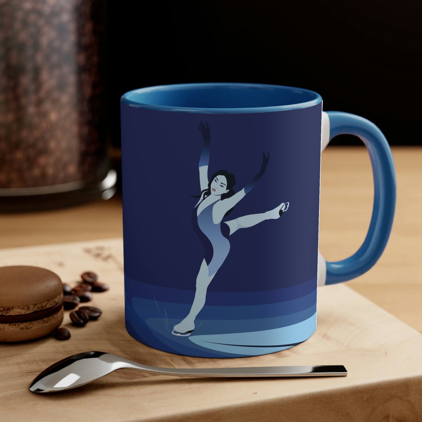Woman Figure Skating Performance Minimal Sport Lovers Aesthetic Art  Classic Accent Coffee Mug 11oz Ichaku [Perfect Gifts Selection]