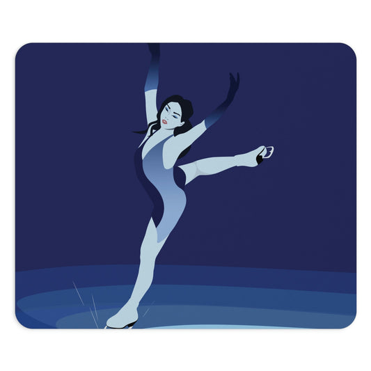 Woman Figure Skating Performance Minimal Sport Lovers Aesthetic Art Ergonomic Non-slip Creative Design Mouse Pad Ichaku [Perfect Gifts Selection]