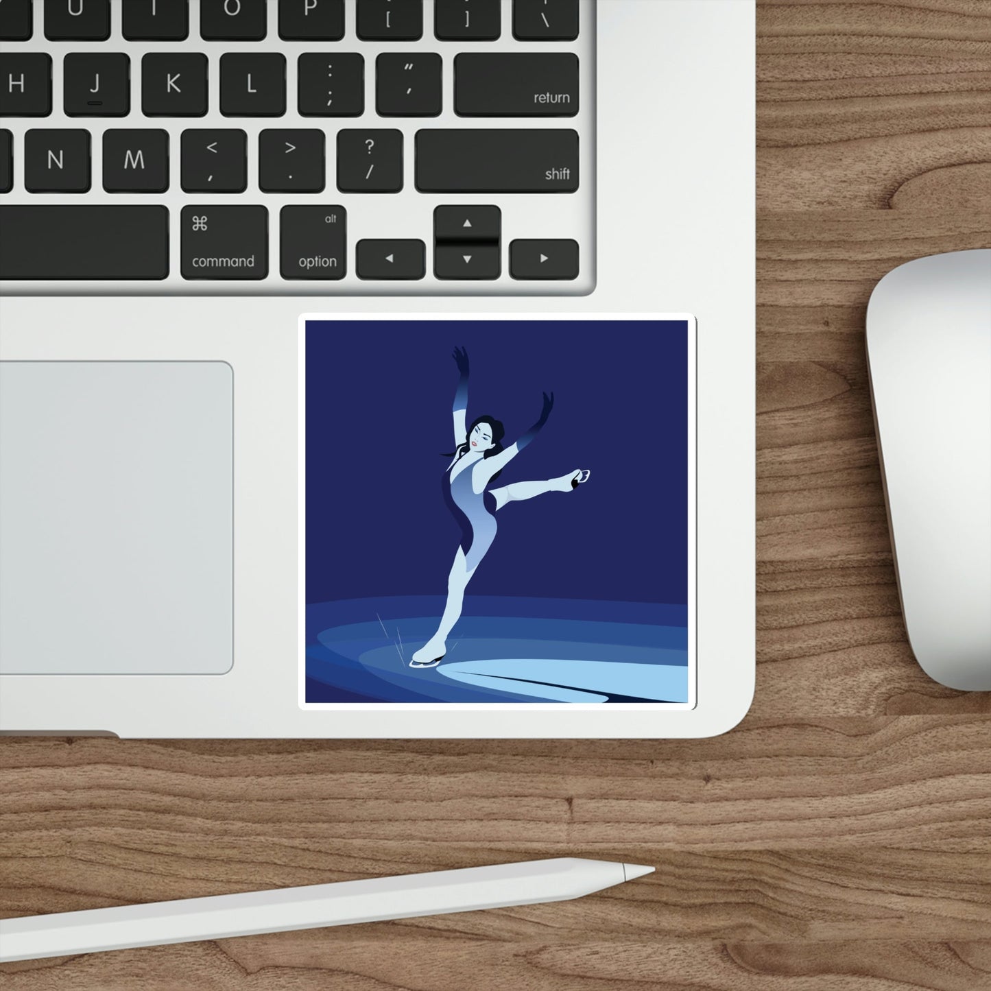 Woman Figure Skating Performance Minimal Sport Lovers Aesthetic Art Graphic Die-Cut Sticker Ichaku [Perfect Gifts Selection]