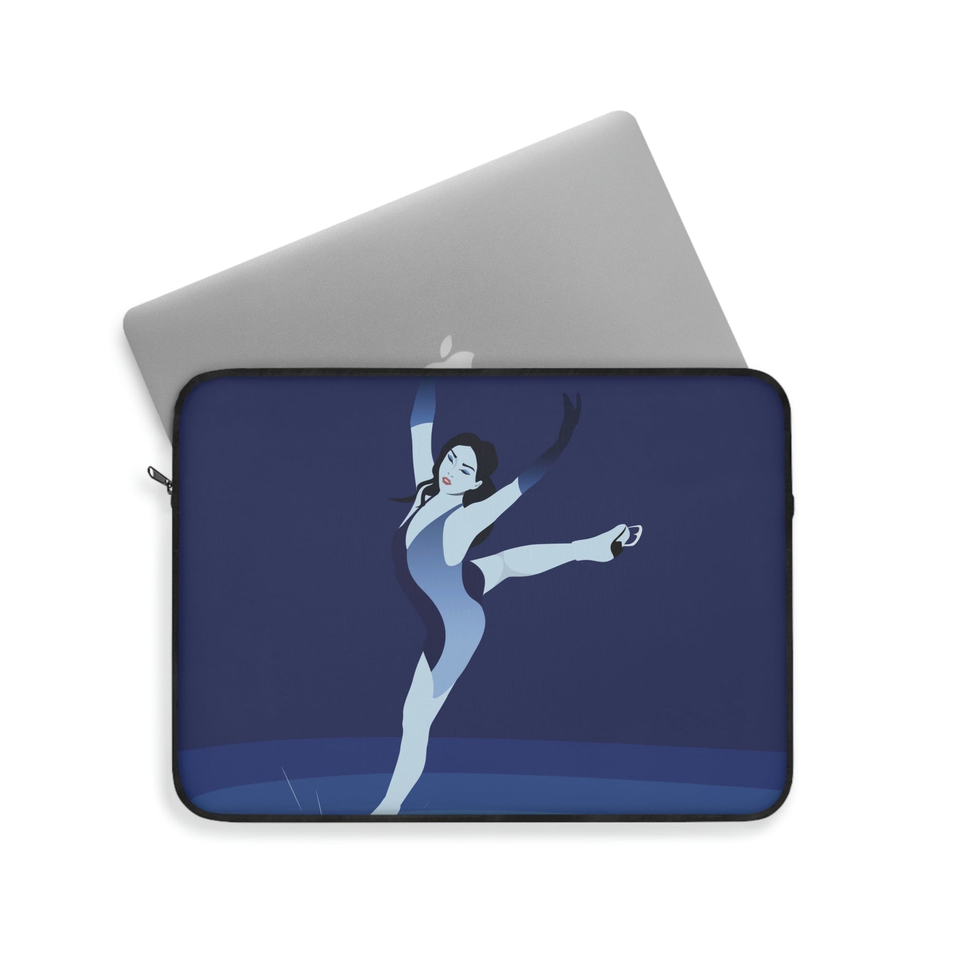 Woman Figure Skating Performance Minimal Sport Lovers Aesthetic Art Peace Graphic Laptop Sleeve Ichaku [Perfect Gifts Selection]