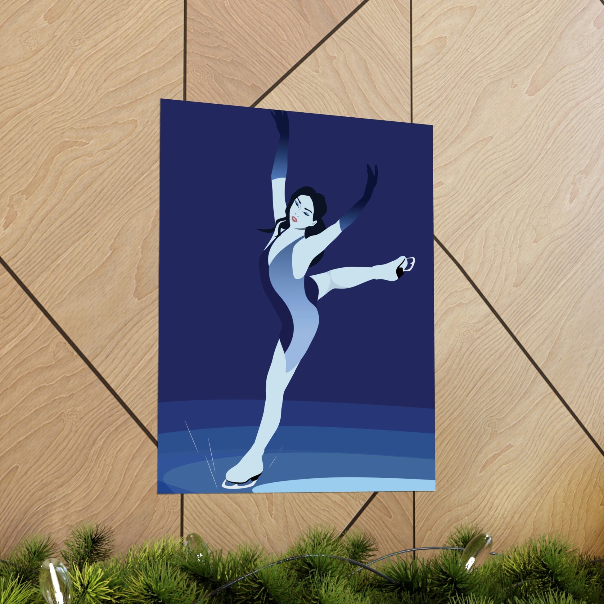 Woman Figure Skating Performance Minimal Sport Lovers Aesthetic Art Premium Matte Vertical Posters Ichaku [Perfect Gifts Selection]