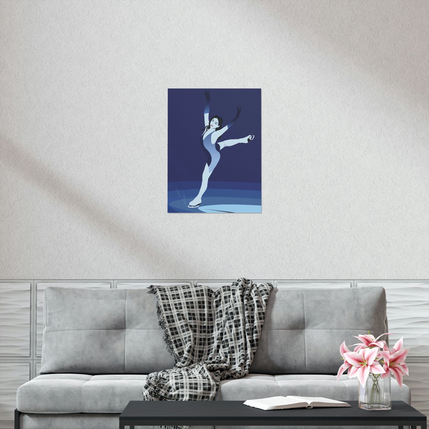 Woman Figure Skating Performance Minimal Sport Lovers Aesthetic Art Premium Matte Vertical Posters Ichaku [Perfect Gifts Selection]
