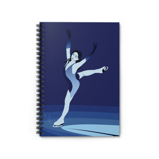 Woman Figure Skating Performance Minimal Sport Lovers Aesthetic Art  Spiral Notebook Ruled Line Ichaku [Perfect Gifts Selection]