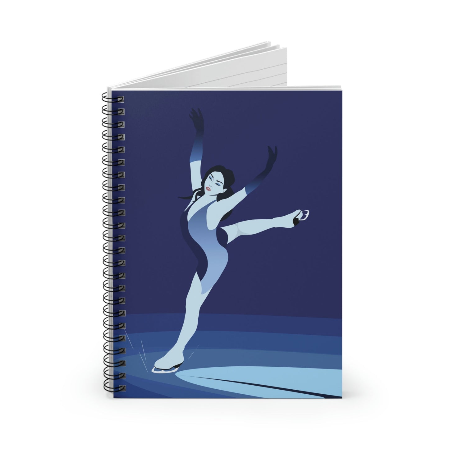 Woman Figure Skating Performance Minimal Sport Lovers Aesthetic Art  Spiral Notebook Ruled Line Ichaku [Perfect Gifts Selection]