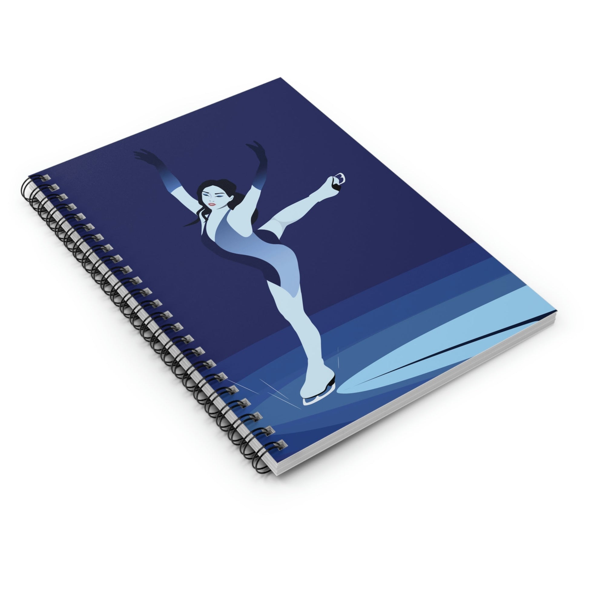 Woman Figure Skating Performance Minimal Sport Lovers Aesthetic Art  Spiral Notebook Ruled Line Ichaku [Perfect Gifts Selection]