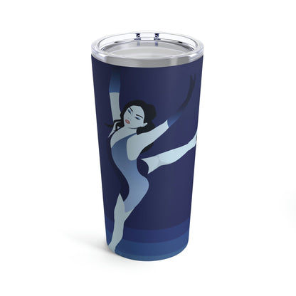 Woman Figure Skating Performance Minimal Sport Lovers Aesthetic Art Stainless Steel Hot or Cold Vacuum Tumbler 20oz Ichaku [Perfect Gifts Selection]
