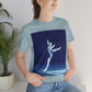 Woman Figure Skating Performance Minimal Sport Lovers Aesthetic Art  Unisex Jersey Short Sleeve T-Shirt Ichaku [Perfect Gifts Selection]