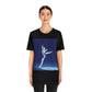 Woman Figure Skating Performance Minimal Sport Lovers Aesthetic Art  Unisex Jersey Short Sleeve T-Shirt Ichaku [Perfect Gifts Selection]