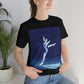 Woman Figure Skating Performance Minimal Sport Lovers Aesthetic Art  Unisex Jersey Short Sleeve T-Shirt Ichaku [Perfect Gifts Selection]