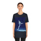 Woman Figure Skating Performance Minimal Sport Lovers Aesthetic Art  Unisex Jersey Short Sleeve T-Shirt Ichaku [Perfect Gifts Selection]