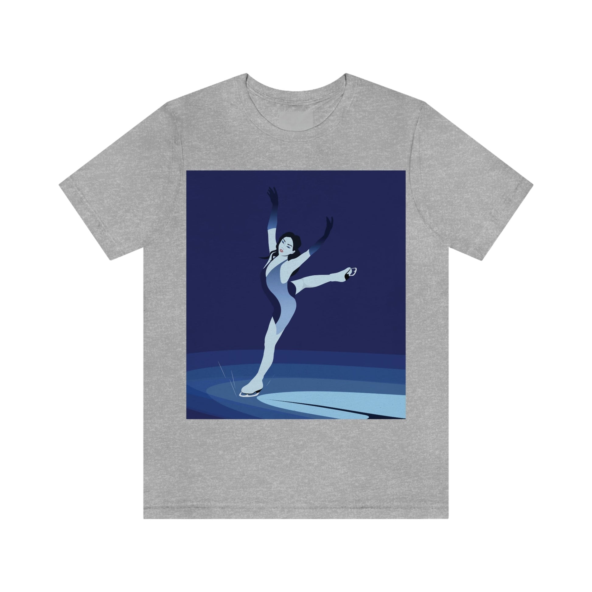 Woman Figure Skating Performance Minimal Sport Lovers Aesthetic Art  Unisex Jersey Short Sleeve T-Shirt Ichaku [Perfect Gifts Selection]