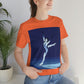 Woman Figure Skating Performance Minimal Sport Lovers Aesthetic Art  Unisex Jersey Short Sleeve T-Shirt Ichaku [Perfect Gifts Selection]