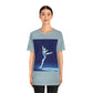 Woman Figure Skating Performance Minimal Sport Lovers Aesthetic Art  Unisex Jersey Short Sleeve T-Shirt Ichaku [Perfect Gifts Selection]