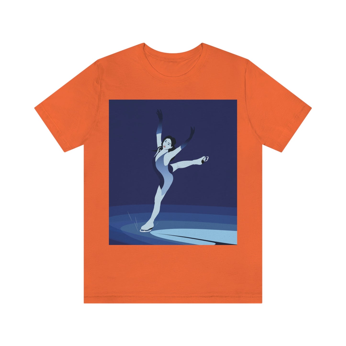 Woman Figure Skating Performance Minimal Sport Lovers Aesthetic Art  Unisex Jersey Short Sleeve T-Shirt Ichaku [Perfect Gifts Selection]