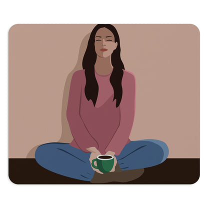 Woman Meditation Gratitude Find Inner Peace Ergonomic Non-slip Creative Design Mouse Pad Ichaku [Perfect Gifts Selection]