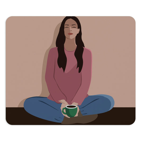 Woman Meditation Gratitude Find Inner Peace Ergonomic Non-slip Creative Design Mouse Pad Ichaku [Perfect Gifts Selection]