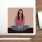 Woman Meditation Gratitude Find Inner Peace Graphic Die-Cut Sticker Ichaku [Perfect Gifts Selection]