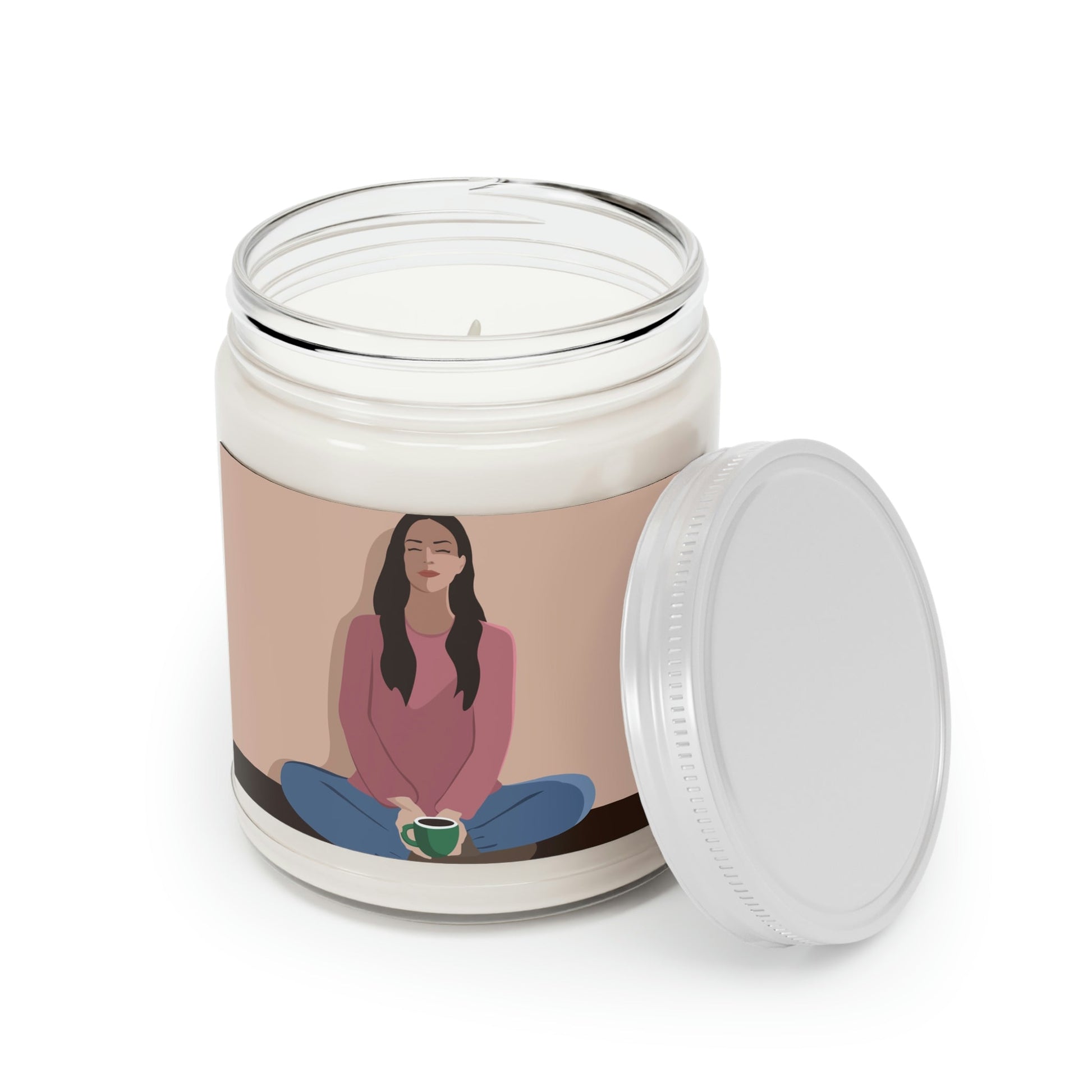 Woman Meditation Gratitude Find Inner Peace Scented Candle Up to 60hSoy Wax 9oz Ichaku [Perfect Gifts Selection]