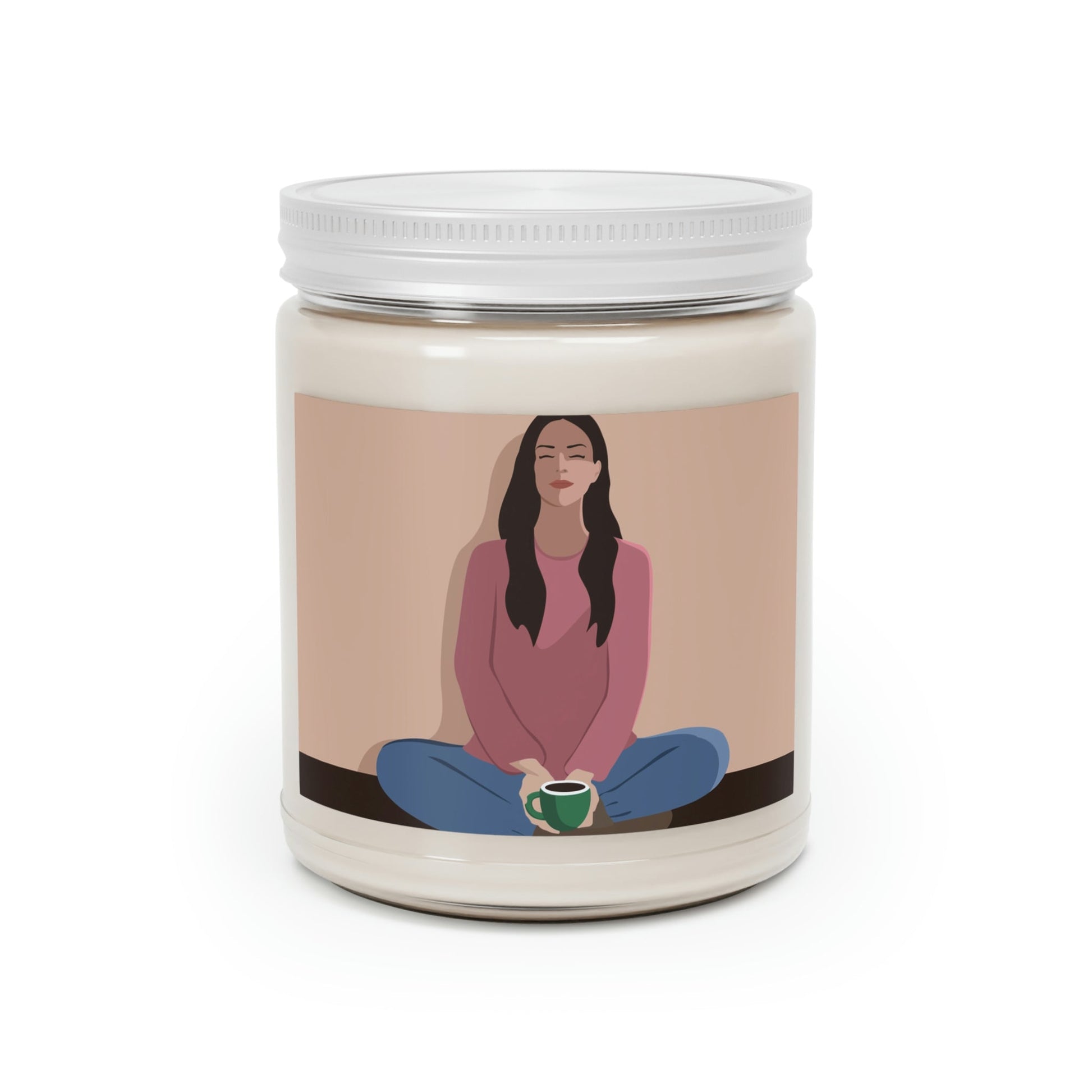 Woman Meditation Gratitude Find Inner Peace Scented Candle Up to 60hSoy Wax 9oz Ichaku [Perfect Gifts Selection]