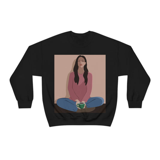 Woman Meditation Gratitude Find Inner Peace Unisex Heavy Blend™ Crewneck Sweatshirt Ichaku [Perfect Gifts Selection]