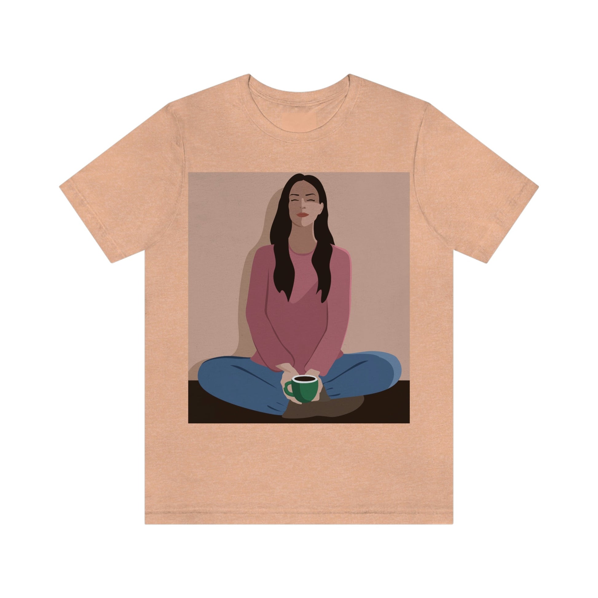 Woman Meditation Gratitude Find Inner Peace Unisex Jersey Short Sleeve T-Shirt Ichaku [Perfect Gifts Selection]