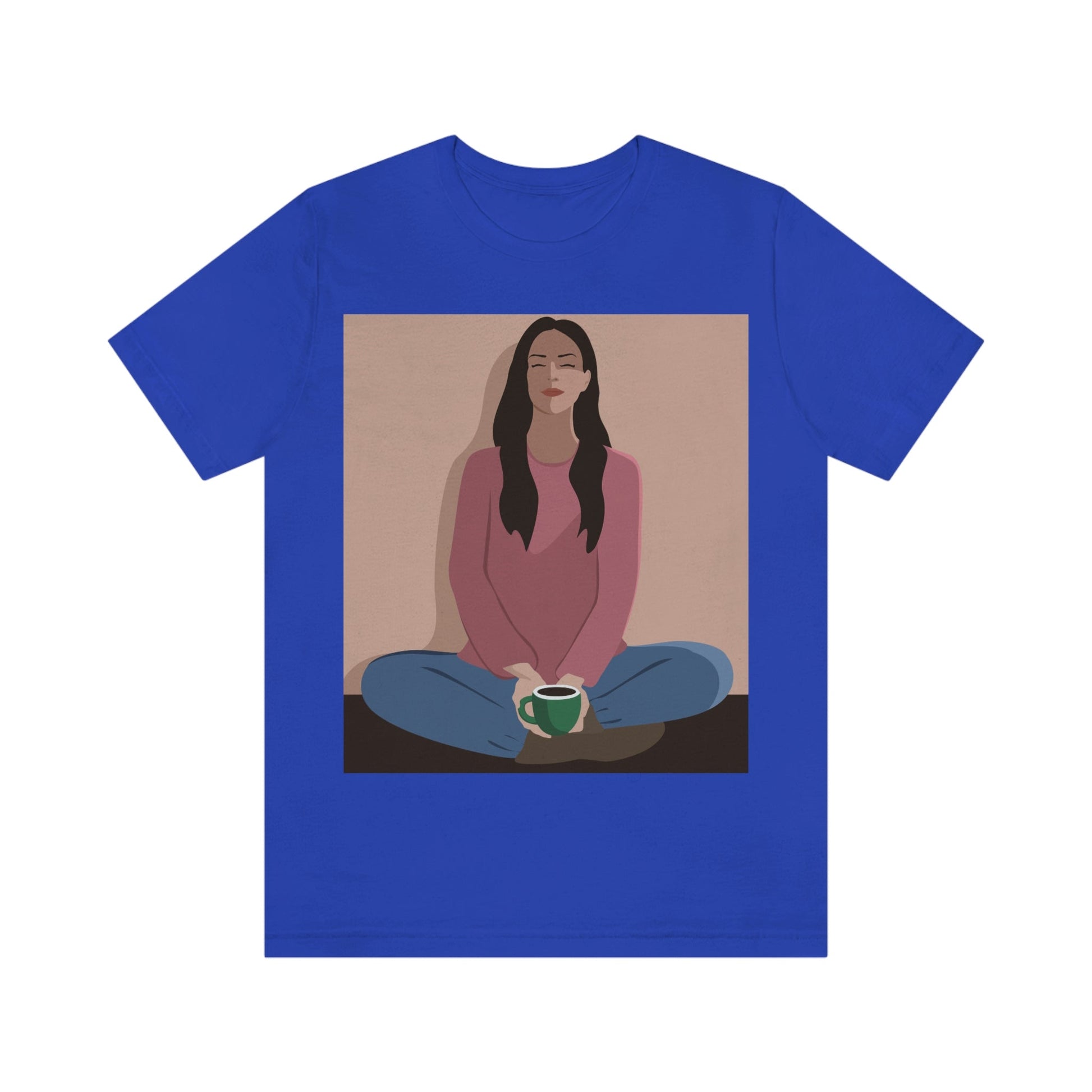 Woman Meditation Gratitude Find Inner Peace Unisex Jersey Short Sleeve T-Shirt Ichaku [Perfect Gifts Selection]