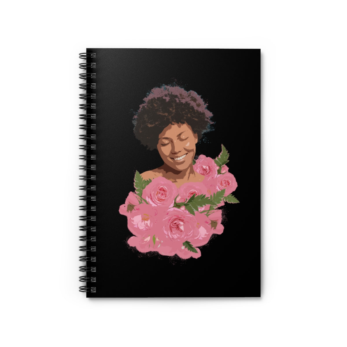 Woman Portrait With Flowers Equal Rights Hyperrealism Spiral Notebook - Ruled Line Ichaku [Perfect Gifts Selection]