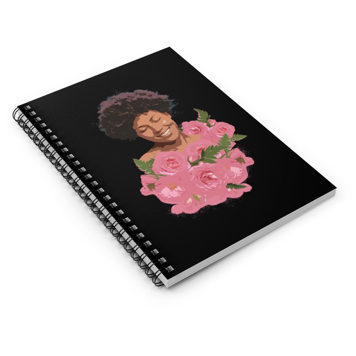 Woman Portrait With Flowers Equal Rights Hyperrealism Spiral Notebook - Ruled Line Ichaku [Perfect Gifts Selection]