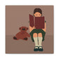 Woman Reading Book with Bear Cozy Cute Art Graphic Art Canvas Gallery Wraps Ichaku [Perfect Gifts Selection]