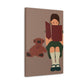 Woman Reading Book with Bear Cozy Cute Art Graphic Art Canvas Gallery Wraps Ichaku [Perfect Gifts Selection]