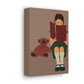 Woman Reading Book with Bear Cozy Cute Art Graphic Art Canvas Gallery Wraps Ichaku [Perfect Gifts Selection]