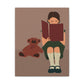 Woman Reading Book with Bear Cozy Cute Art Graphic Art Canvas Gallery Wraps Ichaku [Perfect Gifts Selection]