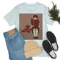 Woman Reading Book with Bear Cozy Cute Art Unisex Jersey Short Sleeve T-Shirt Ichaku [Perfect Gifts Selection]