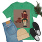 Woman Reading Book with Bear Cozy Cute Art Unisex Jersey Short Sleeve T-Shirt Ichaku [Perfect Gifts Selection]