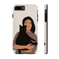 Woman with Black Cat Mininal Aesthetic Art Tough Phone Cases Case-Mate Ichaku [Perfect Gifts Selection]