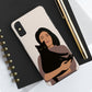 Woman with Black Cat Mininal Aesthetic Art Tough Phone Cases Case-Mate Ichaku [Perfect Gifts Selection]