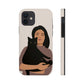 Woman with Black Cat Mininal Aesthetic Art Tough Phone Cases Case-Mate Ichaku [Perfect Gifts Selection]