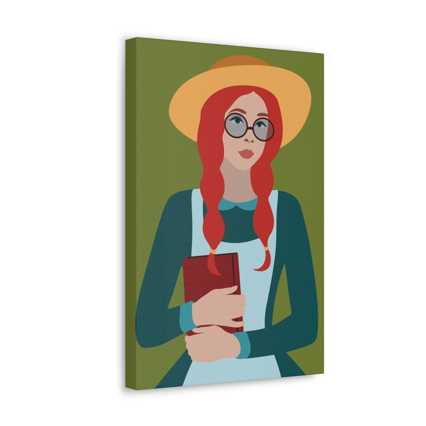 Woman with Book Artisan with Hat and Red Hair Aesthetic Classic Art Canvas Gallery Wraps Ichaku [Perfect Gifts Selection]