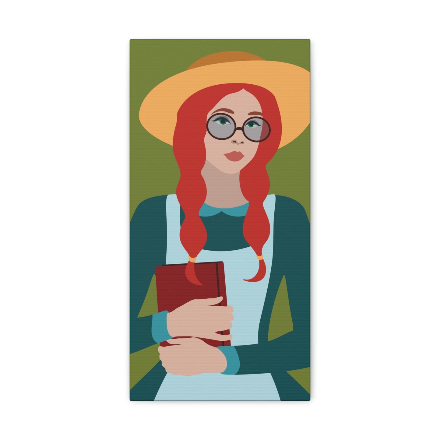 Woman with Book Artisan with Hat and Red Hair Aesthetic Classic Art Canvas Gallery Wraps Ichaku [Perfect Gifts Selection]