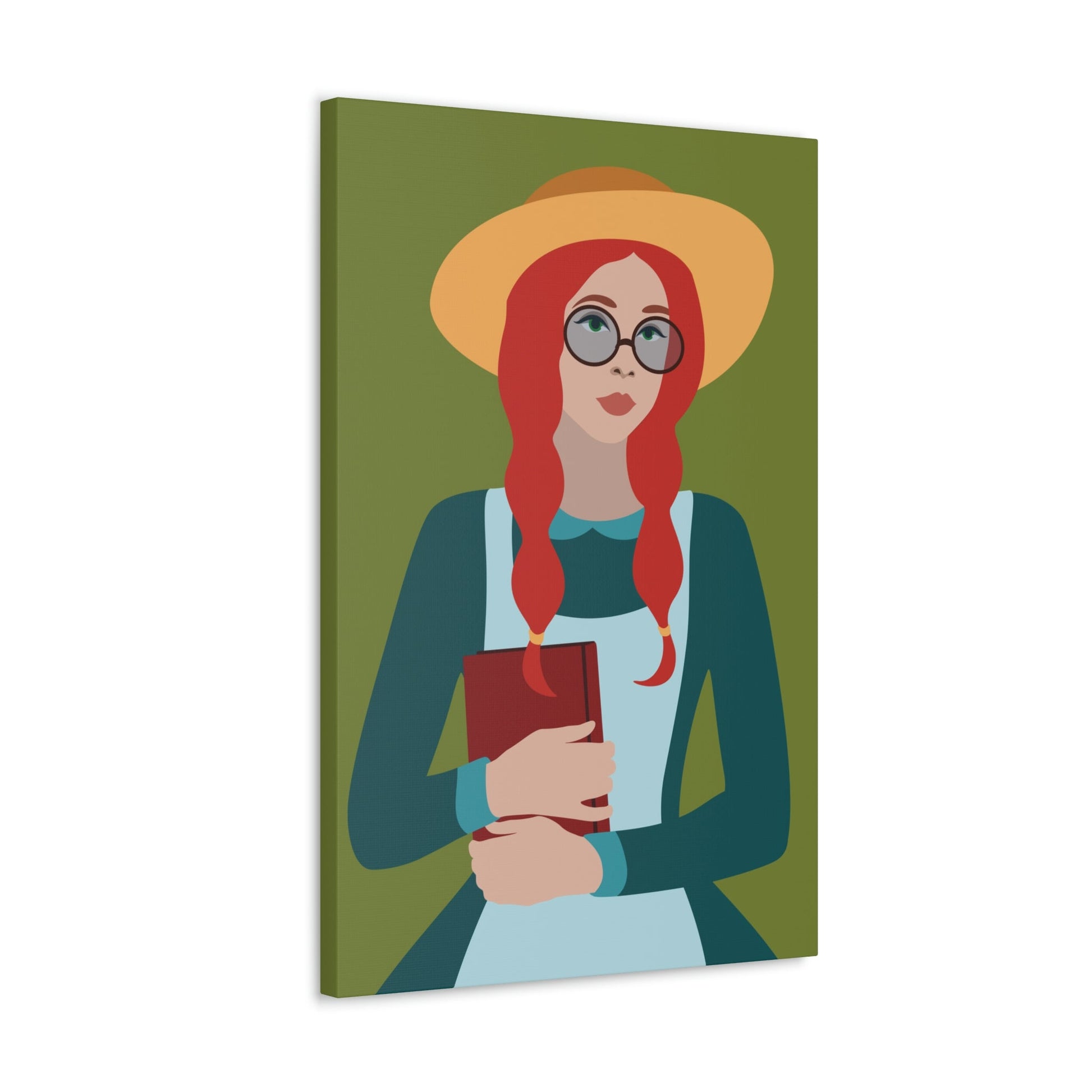 Woman with Book Artisan with Hat and Red Hair Aesthetic Classic Art Canvas Gallery Wraps Ichaku [Perfect Gifts Selection]