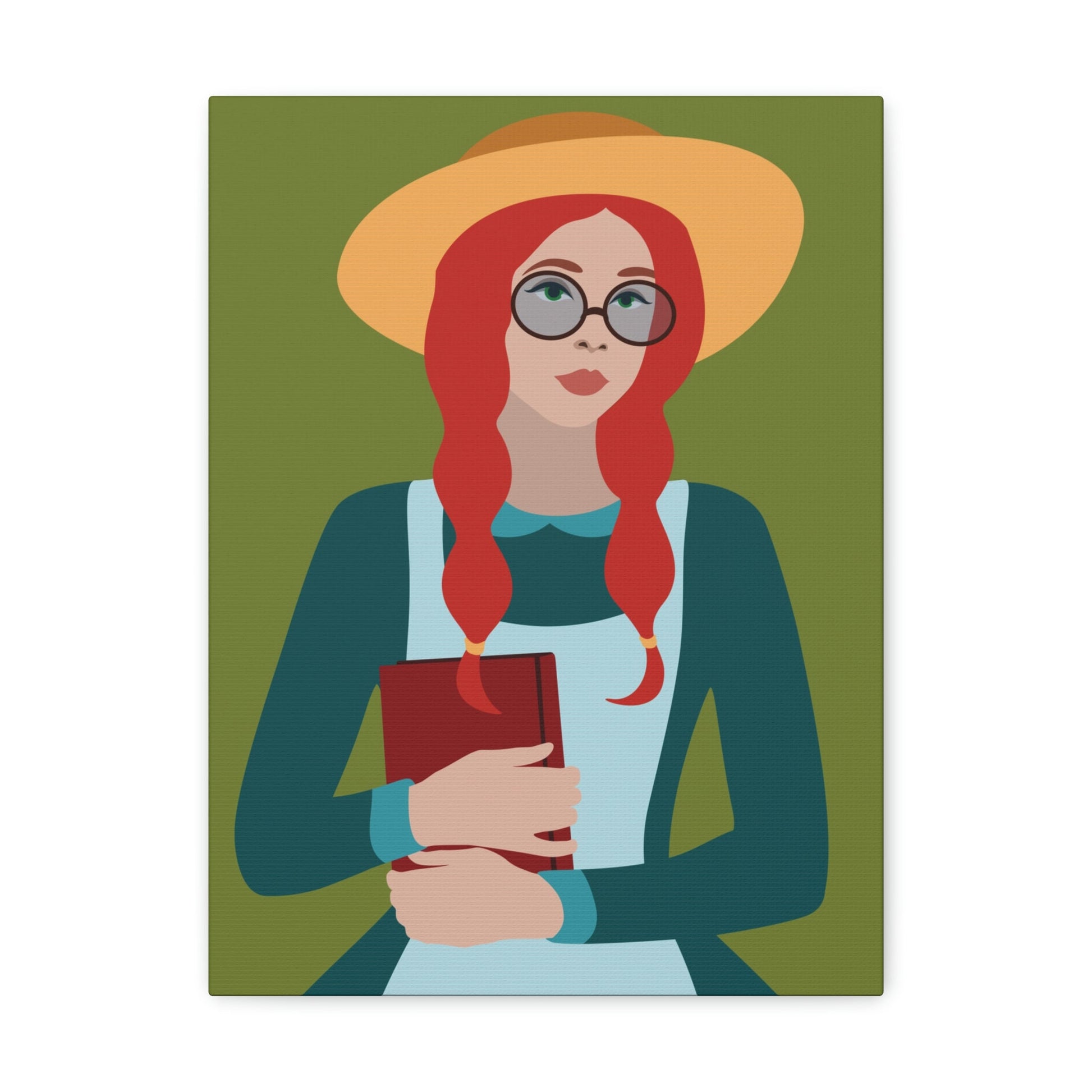 Woman with Book Artisan with Hat and Red Hair Aesthetic Classic Art Canvas Gallery Wraps Ichaku [Perfect Gifts Selection]