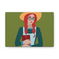 Woman with Book Artisan with Hat and Red Hair Aesthetic Classic Art Canvas Gallery Wraps Ichaku [Perfect Gifts Selection]