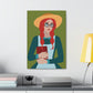 Woman with Book Artisan with Hat and Red Hair Aesthetic Classic Art Canvas Gallery Wraps Ichaku [Perfect Gifts Selection]