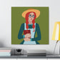 Woman with Book Artisan with Hat and Red Hair Aesthetic Classic Art Canvas Gallery Wraps Ichaku [Perfect Gifts Selection]