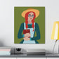 Woman with Book Artisan with Hat and Red Hair Aesthetic Classic Art Canvas Gallery Wraps Ichaku [Perfect Gifts Selection]