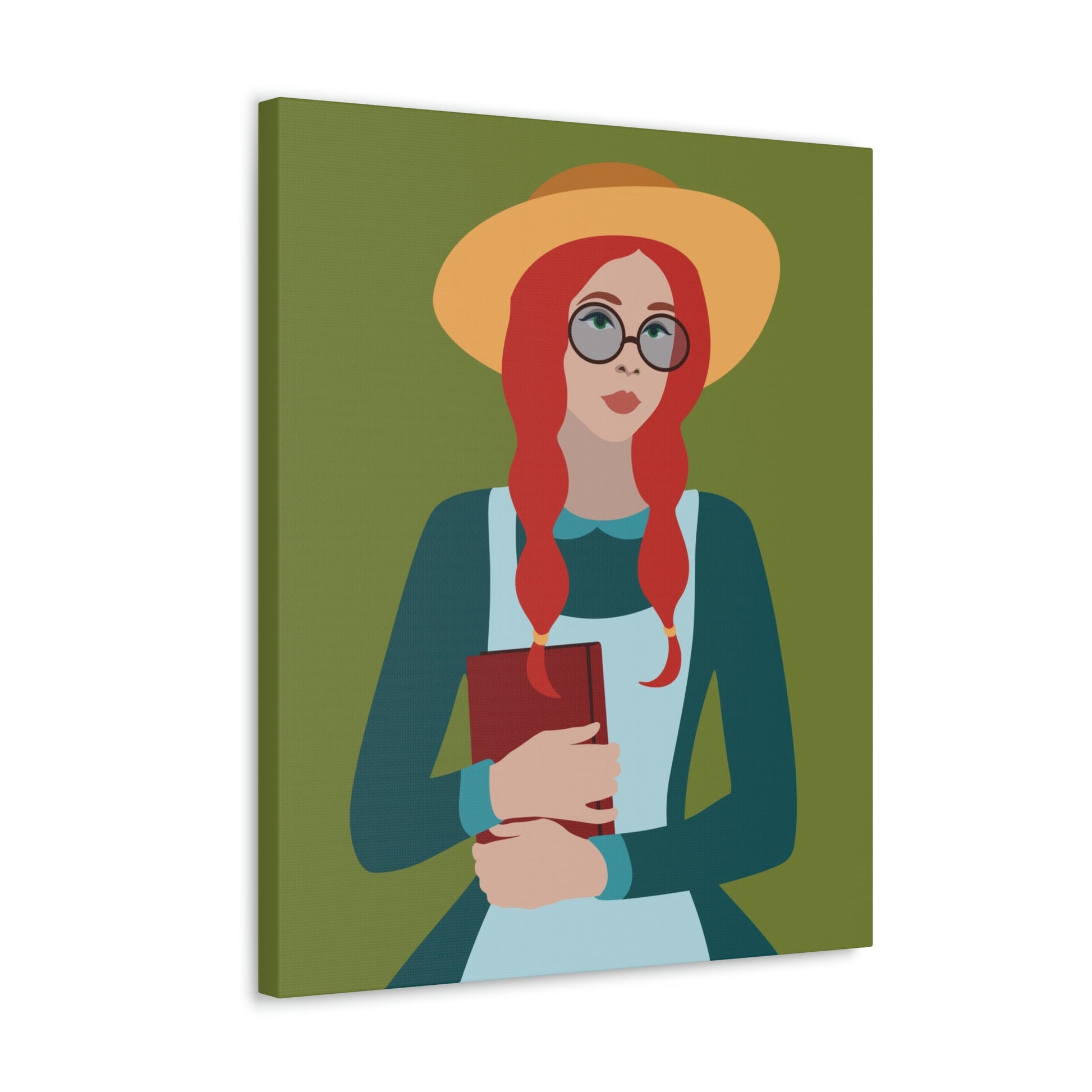 Woman with Book Artisan with Hat and Red Hair Aesthetic Classic Art Canvas Gallery Wraps Ichaku [Perfect Gifts Selection]