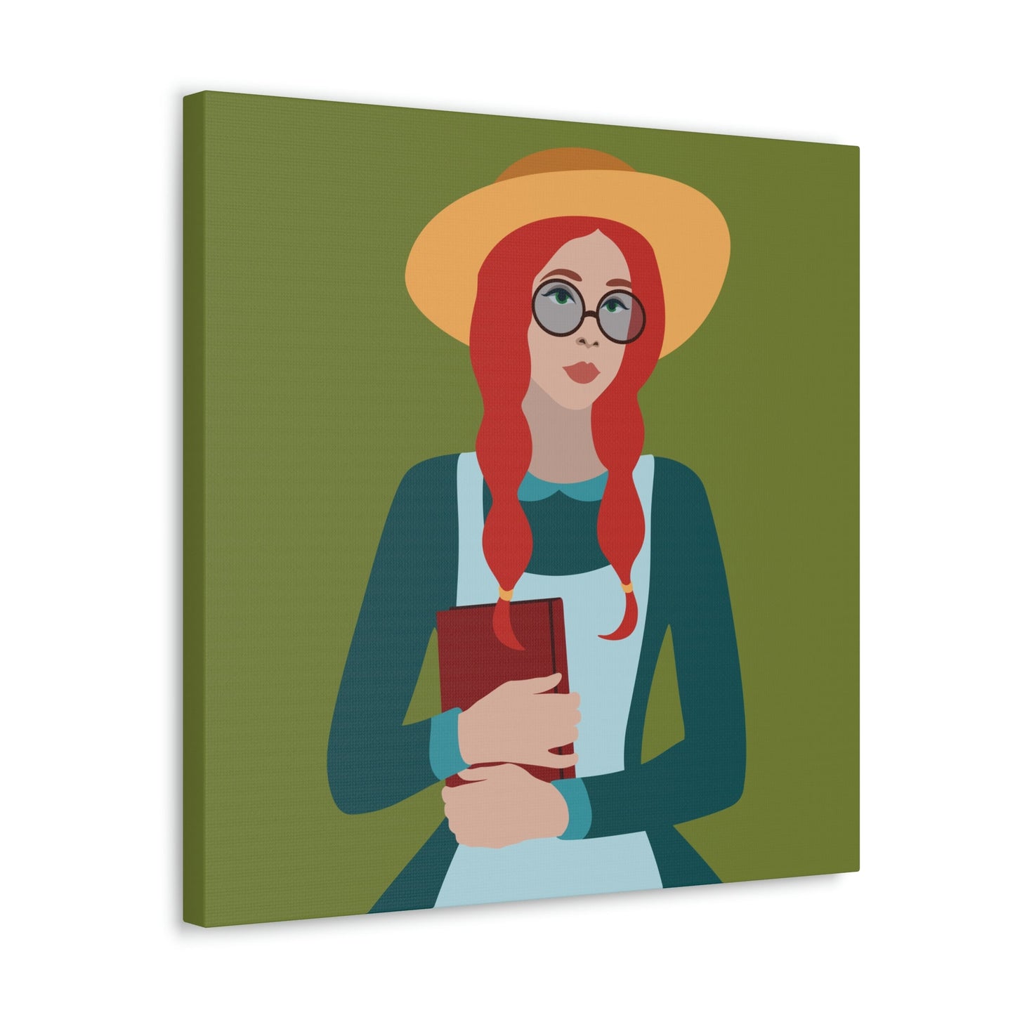 Woman with Book Artisan with Hat and Red Hair Aesthetic Classic Art Canvas Gallery Wraps Ichaku [Perfect Gifts Selection]