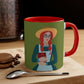 Woman with Book Artisan with Hat and Red Hair Aesthetic Classic Art Fairy Tale Classic Accent Coffee Mug 11oz Ichaku [Perfect Gifts Selection]